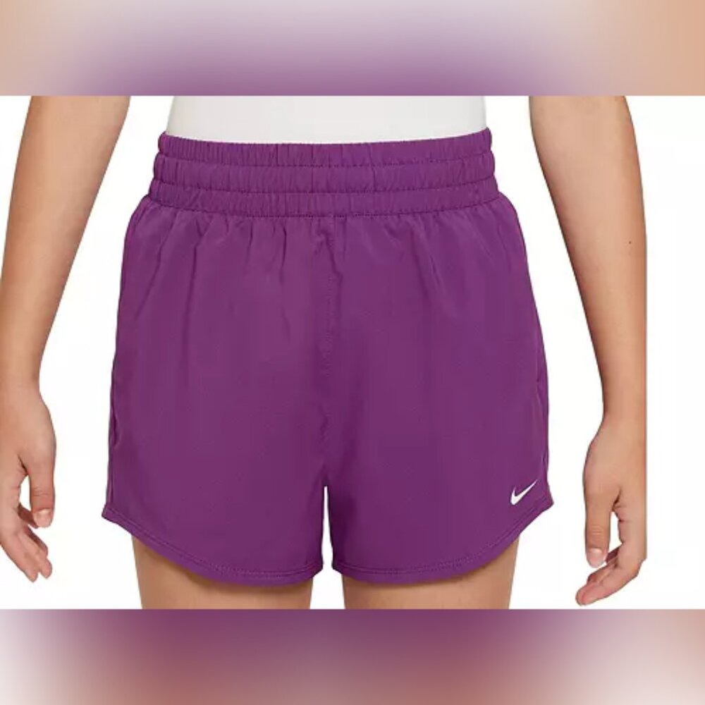 NWT Nike Girls Purple Dri-FIT One High-Waisted Woven Loose Fit Training …
